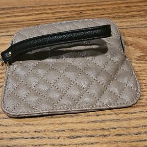 Betsey johnson satchel taupe with red floral inside NWOT